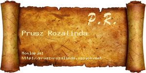 Prusz Rozalinda névjegykártya